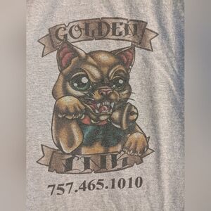 Golden Ink Tattoo Tee Gray Medium Cat